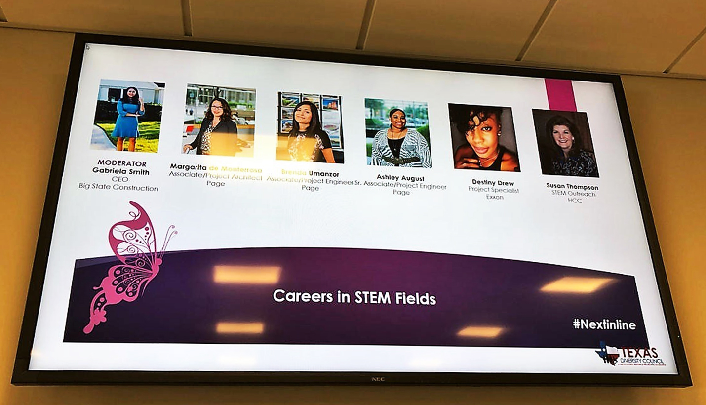 Texas Diversity Council "Careers in STEM" panel discussion participants. - 