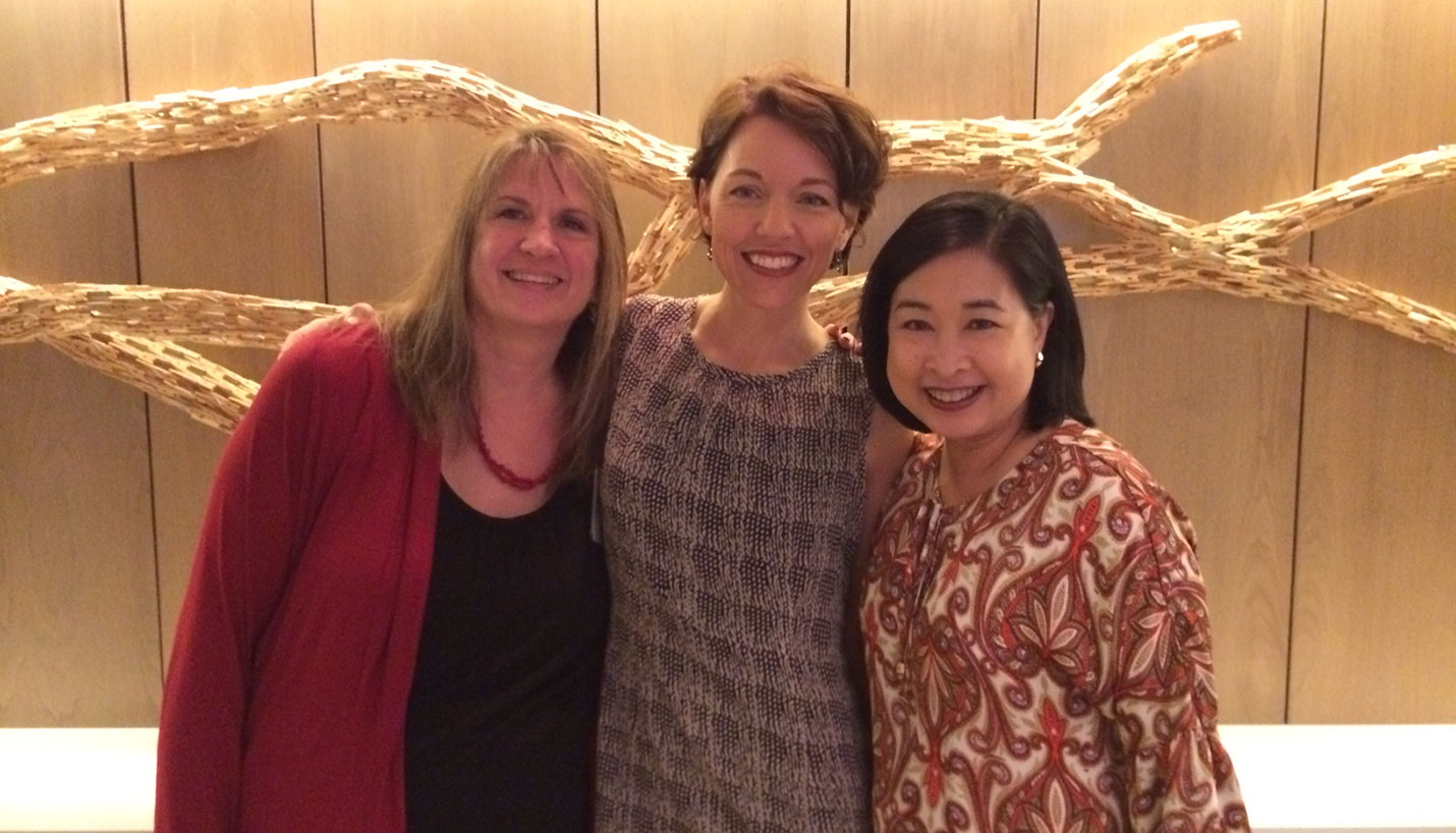 Kris Walsh, Wendy Dunnam Tita and Marissa Yu of Page Interiors at re:Source in Miami. - 