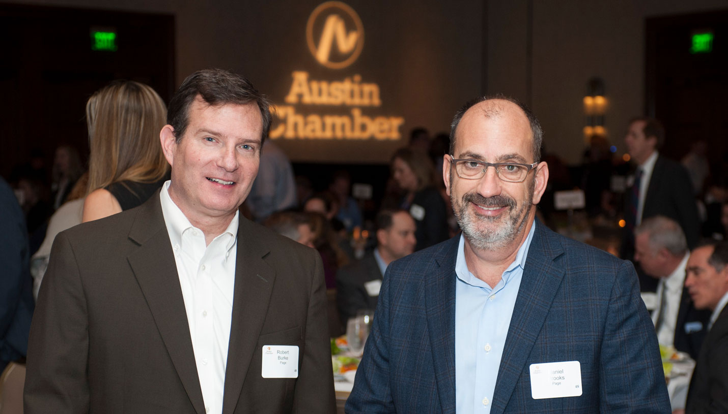 Senior Principal Bob Burke and Principal Daniel Brooks attended the Austin Chamber of Commerce annual Honors Luncheon. - 