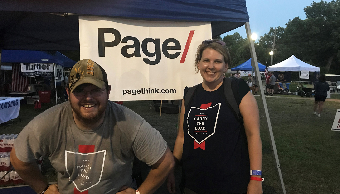 2018 Carry The Load Team Captain Pager JT Hevrin and 2016 Carry The Load Team Captain Pager Hilary Bales. - Page