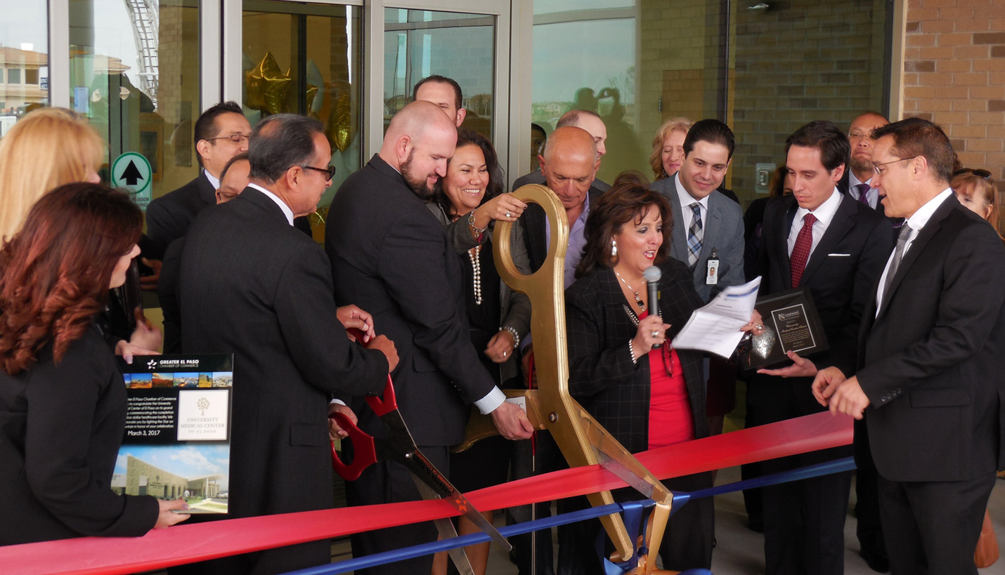 University Medical Clinic (UMC) leaders and local officials cut the ceremonial ribbon to officially open the new El Paso Neighborhood Healthcare Center East Clinic. - Page
