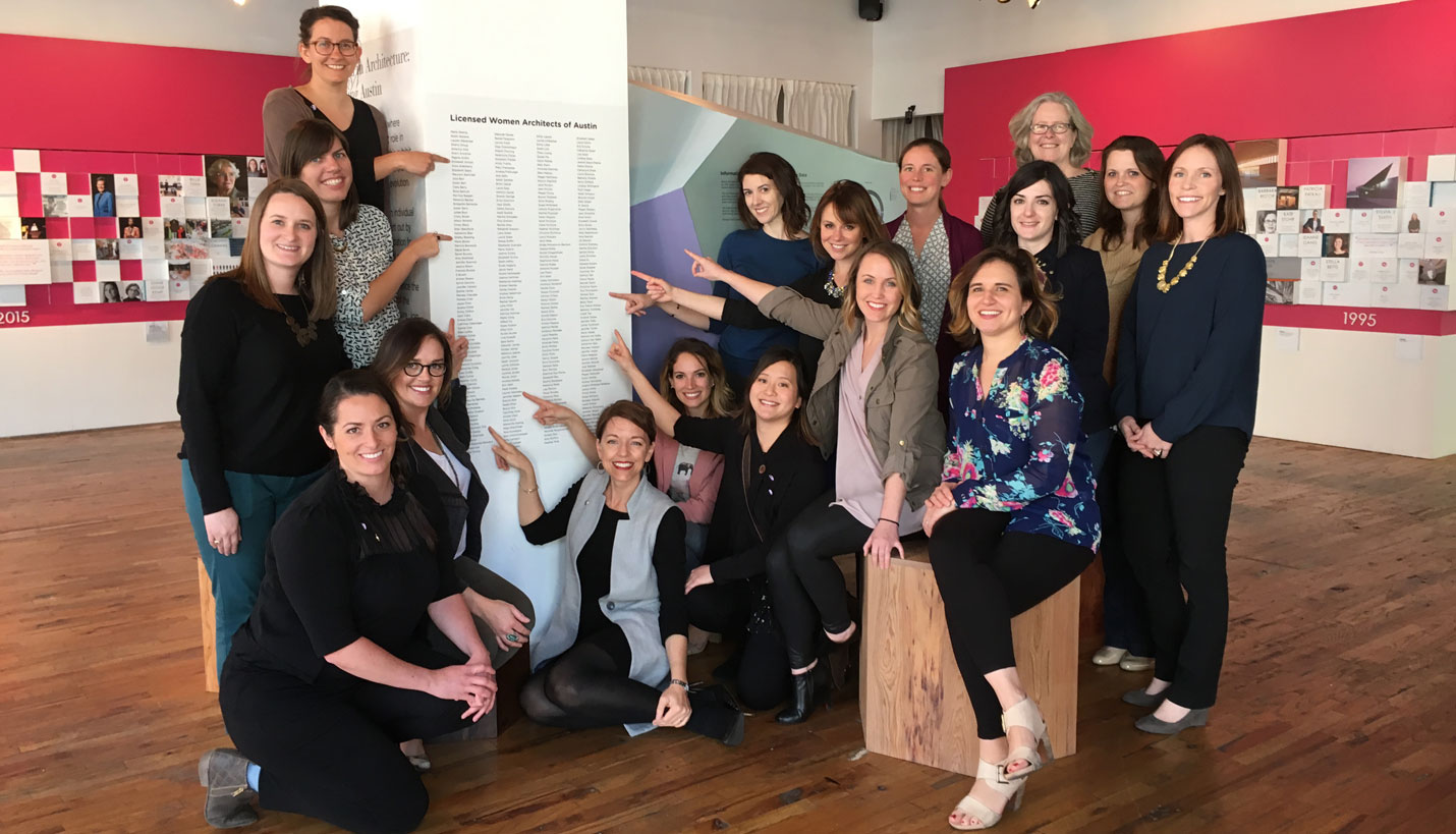 Page registered women architects gathered in the downtown exhibition space. - 