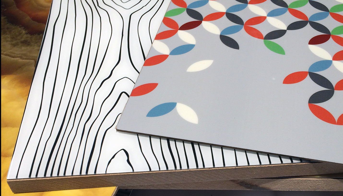 Abet Laminati’s latest willow-glass technology provides custom graphic capabilities. - 