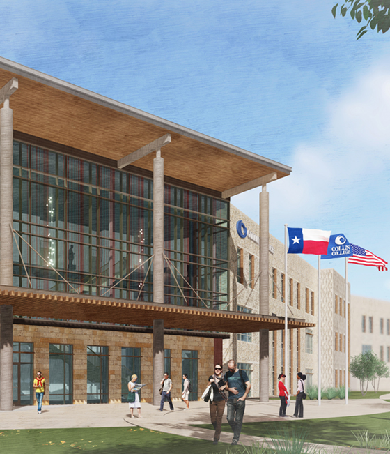 Collin College's new Wylie campus embraces a new identity for the school.